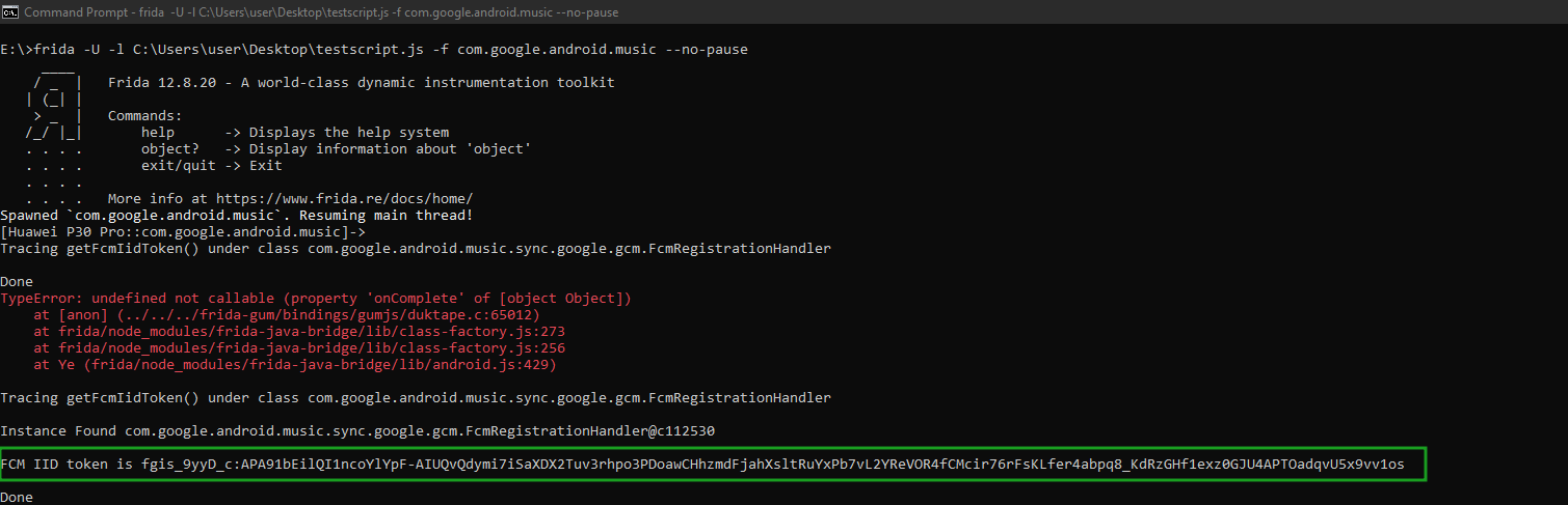 Frida CLI Output
