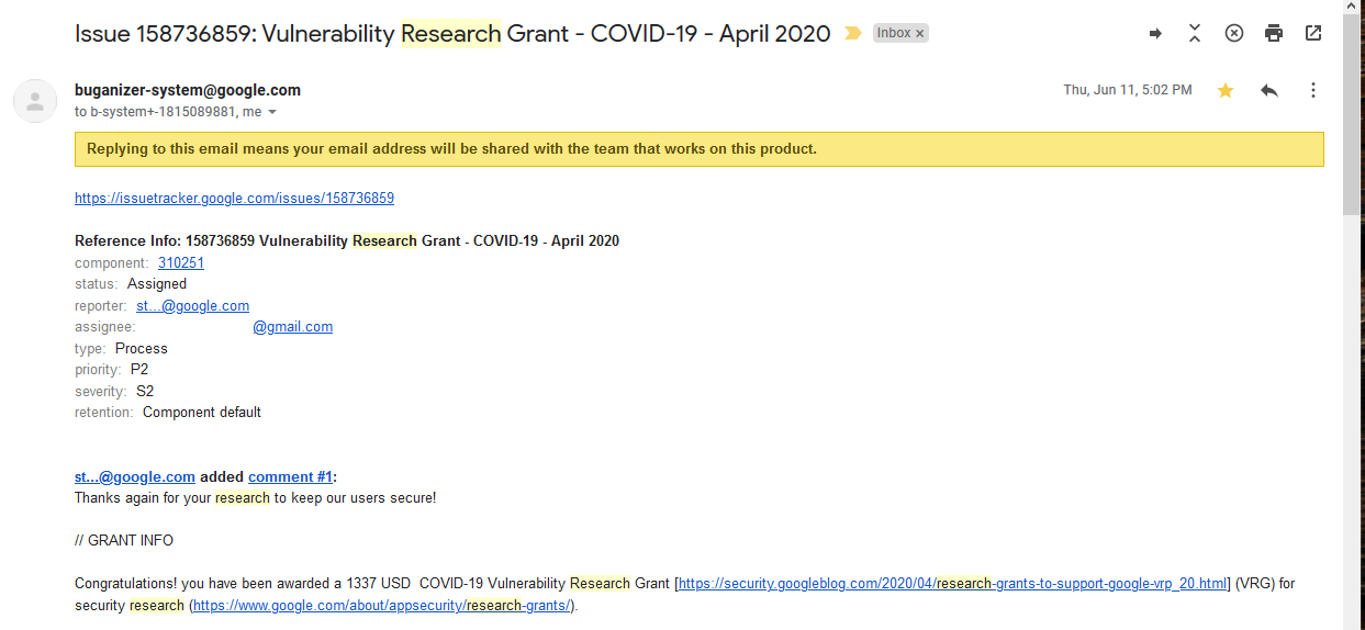 gvrp research grant